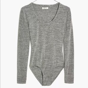 Madewell Song Scoop Bodysuit in Heather Smoke